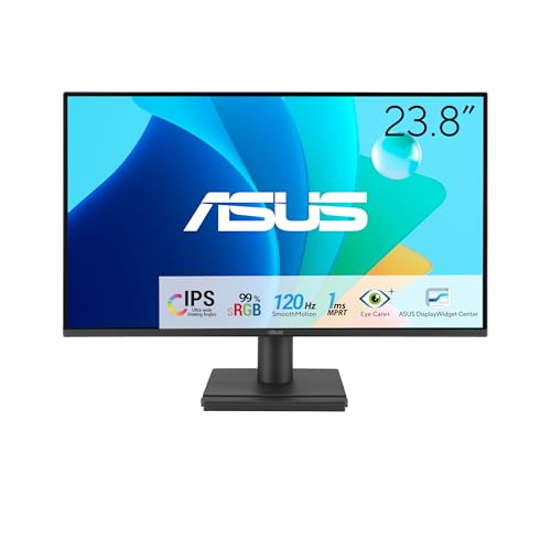 ASUS EyeCare VA249HG Moniteur Full HD 24 sans Cadre sans Scintillement Filtre de lumiere Bleue Adaptive Sync 120 Hz MPRT 1 ms Panneau IPS 16 9 1920 x 1080 Vesa 100 x 100 HDMI D Sub
