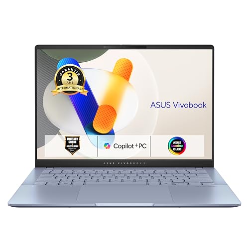 ASUS Vivobook S 14 S5406KA-QD086W 14 WUXGA 60Hz OLED Pc Portable (AMD Ryzen 7 350 5.0GHz Processeur, 16GB LPDDR5X, 1TB SSD, AMD Radeon Graphics, Windows 11 Home) – Clavier AZERTY rétroéclairé