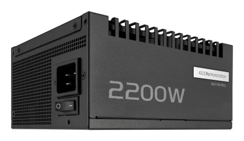 ASUS Pro WS 2200W Platinum, Alimentation modulaire pour PC, 2200 W de Puissance, PCIe 5.1, Standard ATX 3.1, 80 Plus Platinum, Ventilateur avec Double roulement à Balle, Noir, ASUS-PRO-WS-2200P