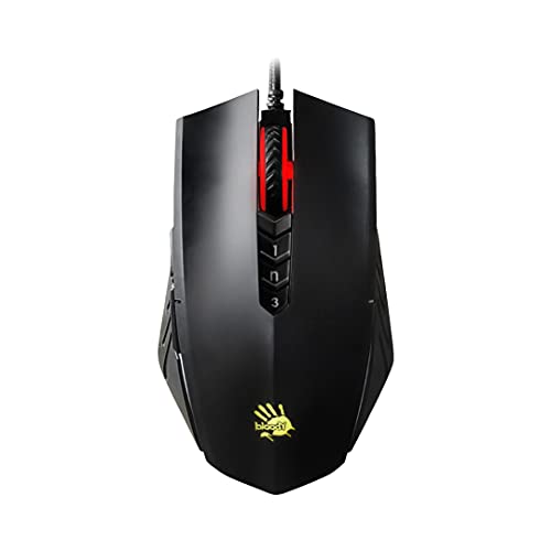 Bloody A70x Souris de jeu optique avec interrupteur et défilement Light Strike (LK) entièrement programmable et macros avancées (A70x-Noir mat)