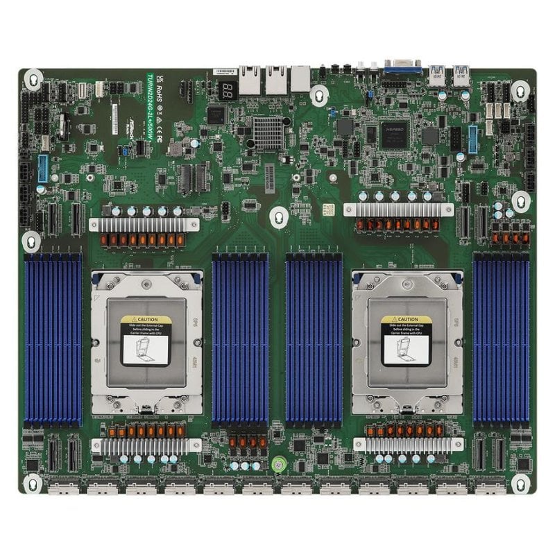 ASRock Carte mère ASRock TURIN2D24G-2L AMD SP5 DDR5 48 Go DIMM EATX AST2600 IPMI Gigabit