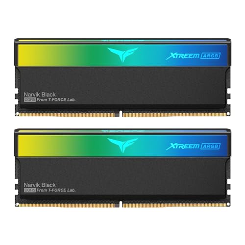 TEAMGROUP T-Force XTREEM ARGB DDR5 RAM 48 Go (2 x 24 Go) 8000 MHz PC5-64000 CL38 M-DIE Module de mémoire RAM pour ordinateur de bureau 600 700 Series Chipset XMP 3.0 Ready Black FF9D548G8000HC38EDC01