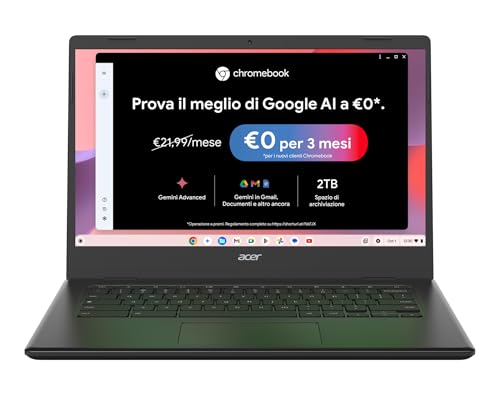 Acer Chromebook 314 CBOA314-1H-C4ZG, Ordinateur Portable, Processeur Intel Celeron N4500, Ram 4 Go DDR4, eMMC 128 Go, Écran 14 FHD, Carte Graphique Intel UHD, ChromeOS, Noir