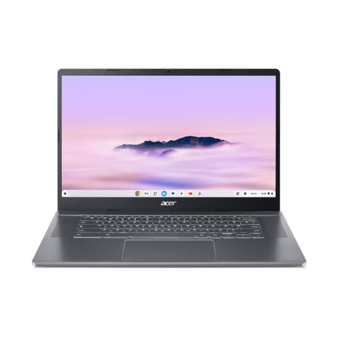 ACER Chromebook PLUS 515 CB515-2H-30U9, Ordinateur Portable 15,6'' Full HD IPS, PC Portable (Intel Core i3-1215U, RAM 8Go, 128Go UFS, Intel UHD Graphics, Chrome OS) Laptop Gris, Clavier AZERTY