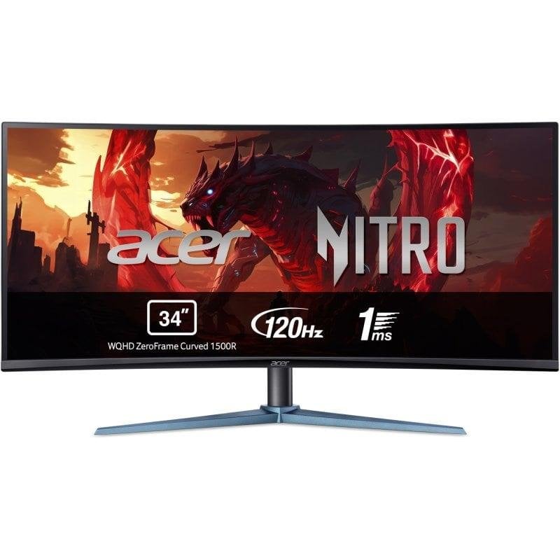 Acer Écran PC Acer Nitro ED0 ED340CUJ0BMIIPX 34'' UltraWide Quad HD 120Hz VA Incurvé AdaptiveSync Haut-parleurs