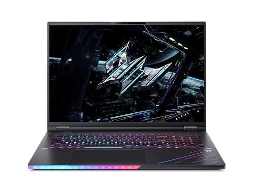 Acer Predator Helios 18 AI I PC Portable Gaming 18 WQXGA 250Hz I NVIDIA GeForce RTX 5080 I Intel Core Ultra 9 275HX I 64Go RAM I 1To SSD I Windows 11 Home I Noir I Clavier FR AZERTY I PH18-73-98FV