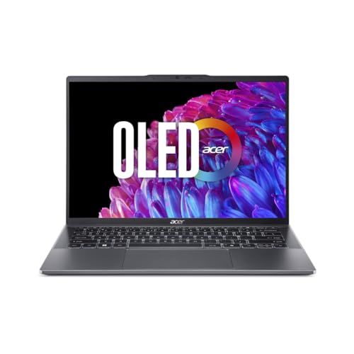 acer Swift Go 14 I PC Portable 14 2.8K OLED 90Hz I AMD Ryzen 5-8645HS I 16Go RAM DDR5 I 512Go SSD I AMD Radeon Graphics I Windows 11 Home I Gris I Clavier FR AZERTY I SFG14-63-R11S