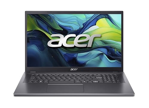 acer Aspire 17 (A17-51M-503B) Ordinateur Portable, Écran FHD IPS 17 , Intel Core i5-1334U, RAM 16Go, SSD 512Go, Intel Iris Xe Graphics, Windows 11, Clavier QWERTZ, Gris