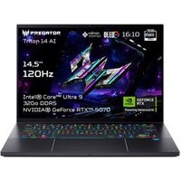 Gaming Predator Triton 14 AI PT14 52T 98ZQ 14 5 Ecran tactile 120Hz Intel Core Ultra 9 32 Go RAM 1 To SSD Nvidia GeForce RTX 5070 Black

