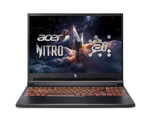 Acer Nitro V 16 AI (ANV16-42-R4QR) Ordinateur Portable de Jeu, avec écran WUXGA IPS 180 Hz, AMD Ryzen 7 260, 16 Go de RAM, SSD 1 to, NVIDIA GeForce RTX 5060, Windows 11, Clavier QWERTZ, Noir
