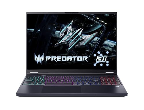 Acer Predator Helios Neo 16 AI (PHN16-73-963H) PC Portable Gaming 13 Tops, Écran WQXGA IPS 240Hz 16 , Intel Core Ultra 9 275HX, 32 Go de RAM, SSD 1 to, NVIDIA GeForce RTX 5070, Windows 11, QWERTZ