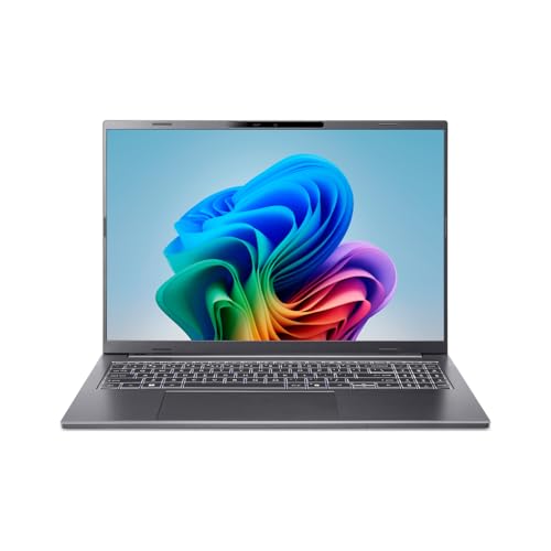 acer Aspire 16 I PC Portable 16 WUXGA I Copilot PC I Snapdragon X Plus X1-26-100 (IA) I 16Go RAM I 512Go SSD I Qualcomm Adreno I Autonomie XL I Windows 11 I Clavier FR AZERTY I Gris I A16-11M-X39Z