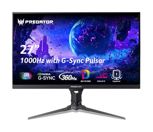 Acer Predator XB3 XB273UF5 Pulsar Moniteur de Jeu 27 (69 cm) 2K (WQHD), Technologie IPS, 360 Hz, 1 ms 0,5 ms (GTG, Min.), DP 1.4, 2 x HDMI 2.1, USB, réglage de la Hauteur, Pivot, HDR10, FreeSync