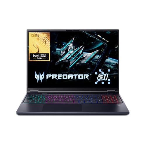 acer Predator Helios Neo 16 I PC Portable Gaming 16 WQXGA I NVIDIA GeForce RTX 5070 Ti I Intel Core Ultra 9 275HX I 32Go RAM I 1To SSD I Windows 11 Home I Noir I Clavier FR AZERTY I PHN16-73-96ER