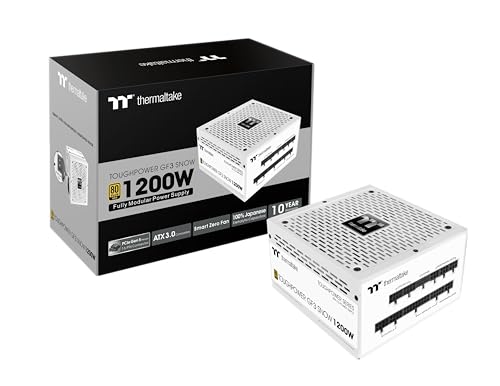 Thermaltake Toughpower GF3 1200W | Alimentation PC-ATX 3.0 | PCIe Gen 5.0 | 80-Plus-Gold | entièrement modulaire | Ventilateur Silencieux 140 | Certifié UE | Neige
