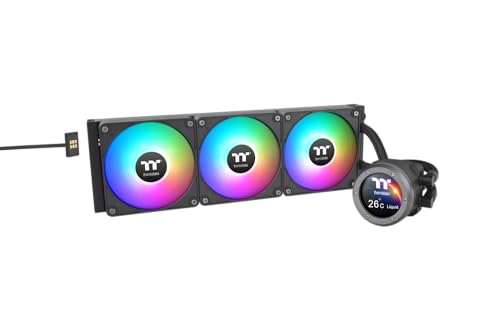 Thermaltake TH420 V2 Ultra EX ARGB Sync|Refroidissement liquide AIO pour processeur 420mm|TFT-LCD 2,1 480x480|Connexion MagForce 2.0|3*CT140 EX ARGB Sync PWM|Compatible Intel LGA1851 1700 et AMD AM5