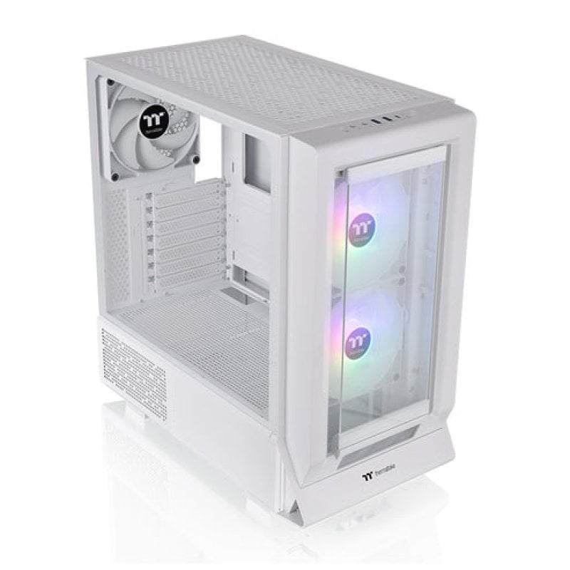 Thermaltake Boîtier Thermaltake Midi Tower White SPCC RGB en verre trempé ATX EATX USB-C