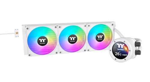 Thermaltake TH360 V2 Ultra EX Snow ARGB Refroidissement liquide AIO pour processeur 360mm|TFT-LCD 2,1 480x480|Connexion MagForce 2.0 | 3 ventilateurs CT120 EX ARGB Sync PWM-Intel LGA1851 1700 AMD AM5