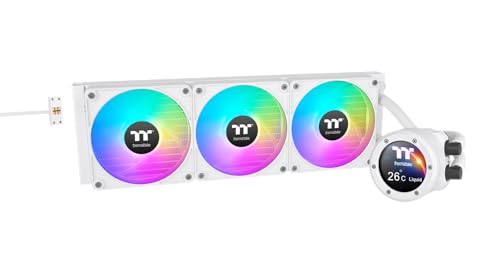 Thermaltake TH420 V2 Ultra EX ARGB Snow|Refroidissement liquide AIO pour processeur 420mm|TFT-LCD 2,1 480x480|Connexion MagForce 2.0|3 LED CT140 EX ARGB Sync PWM|Compatible Intel LGA1851 1700etAMD AM5