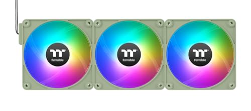 Thermaltake CT140 EX ARGB Sync | 140mm | Pack de 3 | Connexion en série magnétique MagForce 2.0 | PWM 500-1800 tr min|9 LED adressables|Synchronisation carte mère 5V|Roulement hydraulique|Vert Matcha