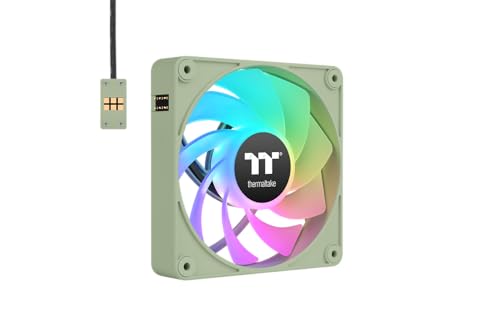 Thermaltake CT140 EX Reverse ARGB Sync | 140mm | Pack de 3 | Connexion en série magnétique MagForce 2.0 | PWM 500-1800 tr min | 9 LED |Synchronisation carte mère 5V |Roulement hydraulique |Vert Matcha