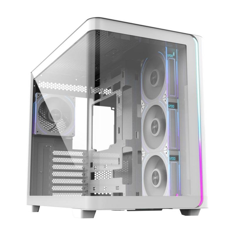 fsp Boîtier PC FSP M580-WP Plus Midi Tower White ARGB Verre Trempé