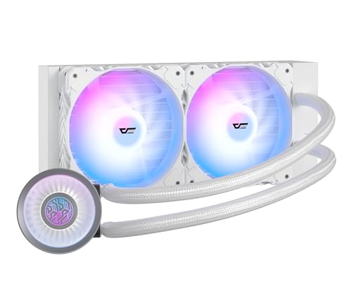 darkFlash DNA240A AIO Refroidisseur liquide pour processeur - Pompe haute performance - Synchronisation ARGB - Ventilateurs PWM - Avec logo darkFlash personnalisable, compatible avec Intel 1700 1200
