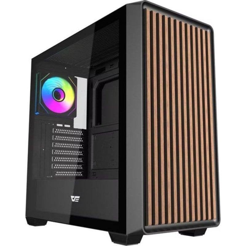 darkflash Boîtier PC Darkflash DS900WD ATX Verre Trempé Bois Black