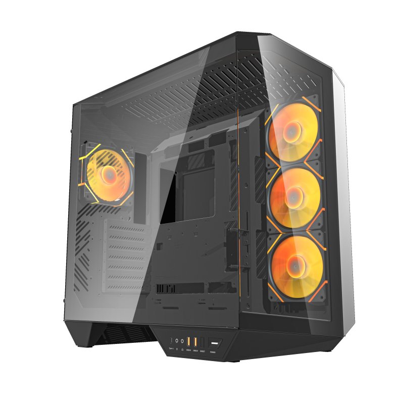 darkflash Boîtier PC darkFlash DY470 Black Full Tower Verre trempé ARGB PWM USB-C