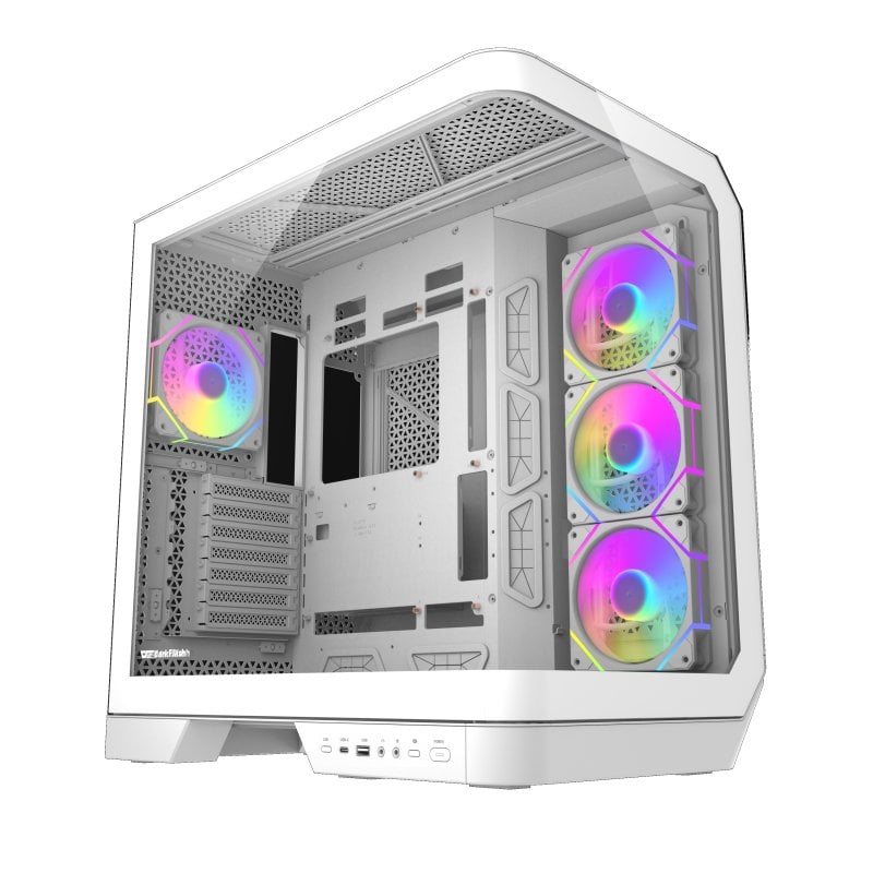 darkflash Boîtier darkFlash DY570 White Full Tower Verre Courbé 4x ARGB PWM