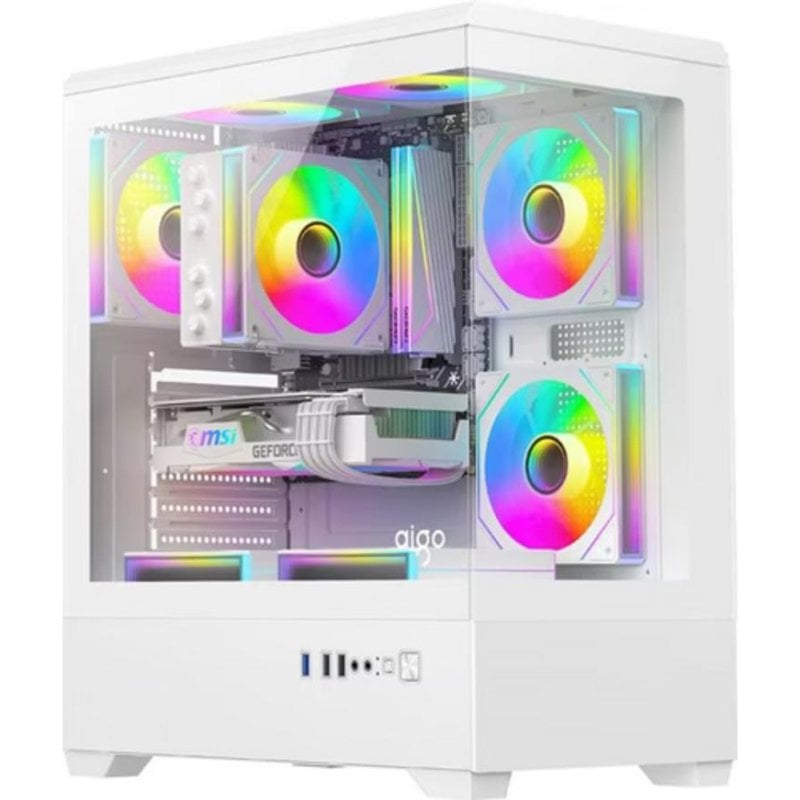 darkflash Boîtier PC Darkflash C365 Midi Tower White avec 5 Ventilateurs