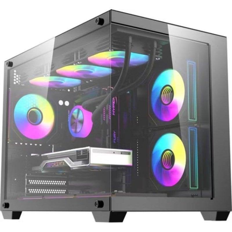 darkflash Boîtier PC Darkflash B275 PRO Black RGB 6 Ventilateurs M-ATX