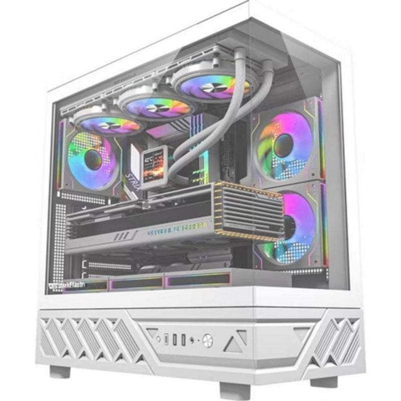 darkflash Boîtier PC Darkflash DS950 Midi Tower White avec 6 Ventilateurs 120mm