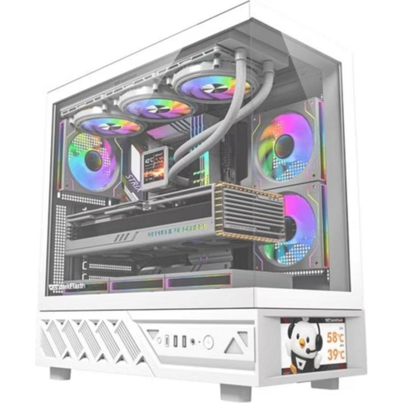 darkflash Boîtier PC Darkflash DS950V Midi Tower Display 6 White