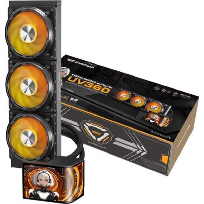darkflash Refrigeration Liquide Darkflash UV360 360mm 3 Ventilateurs ARGB OLED