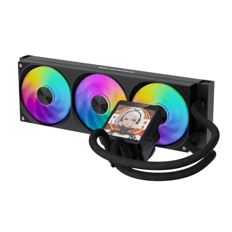 darkflash Refrigeration Liquide darkFlash Dv360s Max 360mm 3 Ventilateurs ARGB Écran LCD