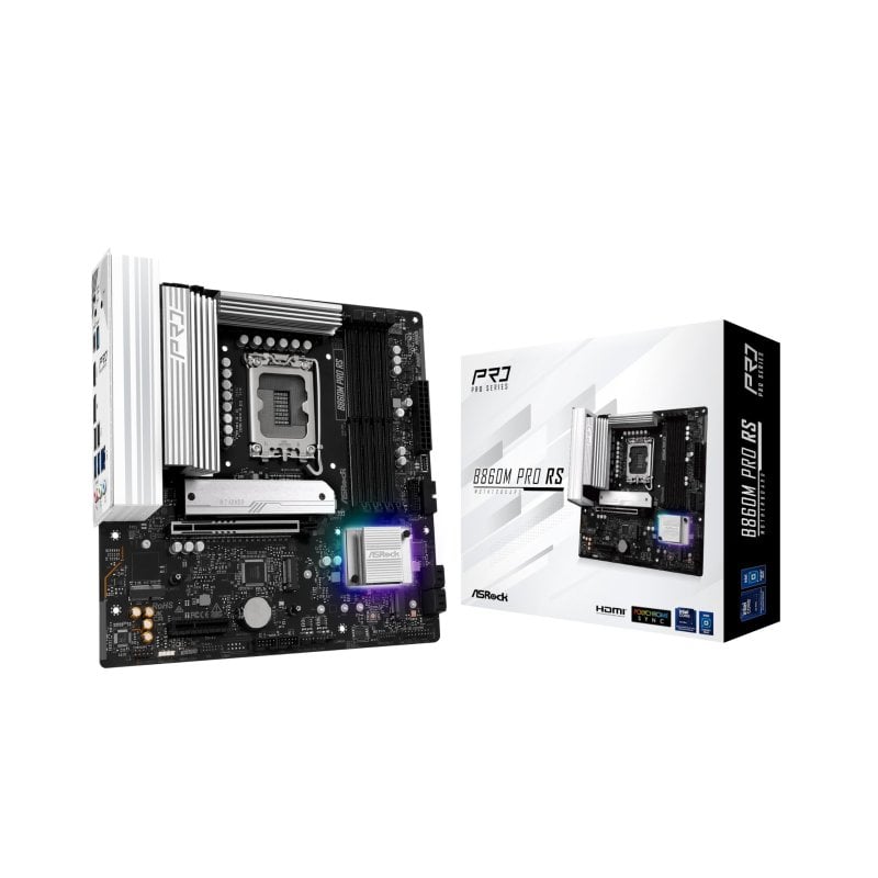 ASRock Carte mère Asrock B860, Intel B860M, LGA 1851, Micro ATX, DDR5 256 Go, double LAN, Dragon RTL8125BG, overclocking