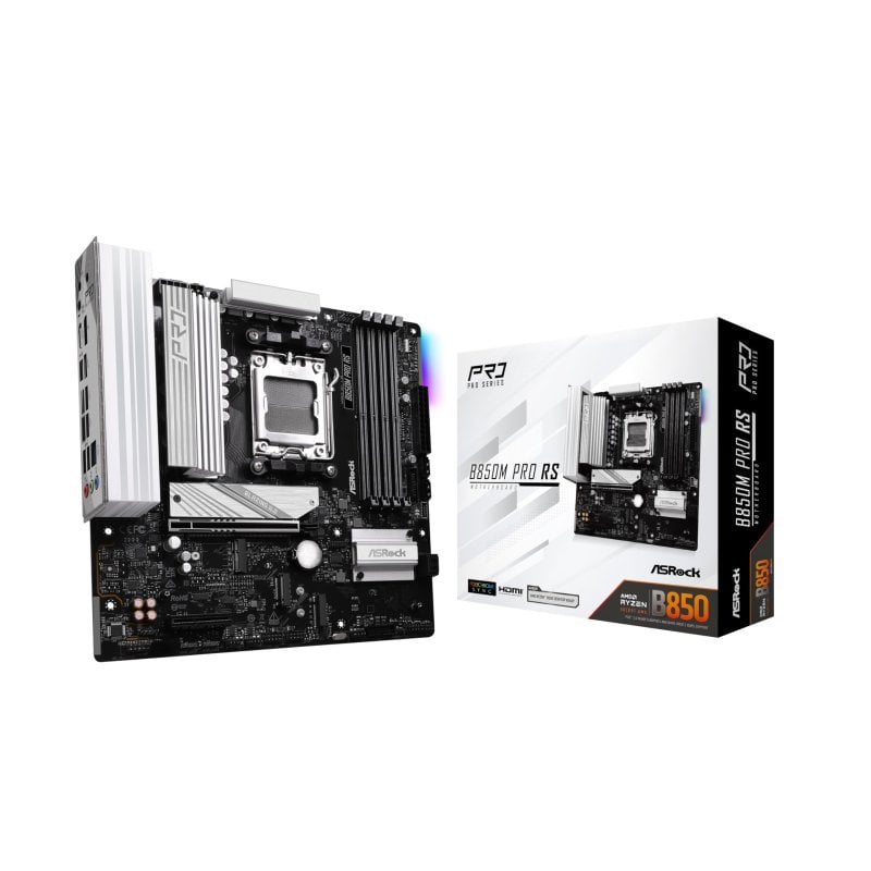 ASRock Carte mère ASRock B850M Pro RS AM5 Micro ATX DDR5 PCIe 4.0 5.0 USB-C pour jeux création