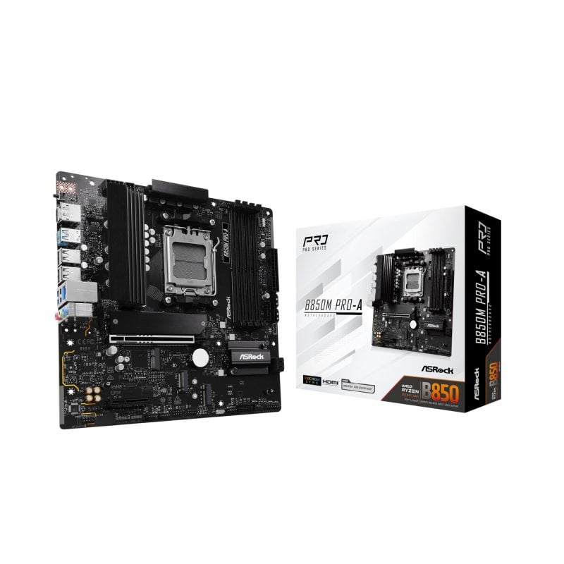 ASRock Carte mère ASRock B850 Micro ATX AM5 B850M Pro-A PCIe 5.0 DDR5 256 Go USB 3.2 RAID
