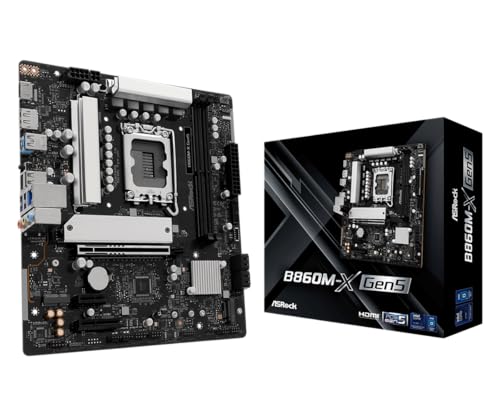 ASRock Carte mère B860M-X Gen5 Micro ATX LGA1851 Socket Intel B860 Chipset, DDR5 jusqu'à 9066 MHz, PCIe 5.0
