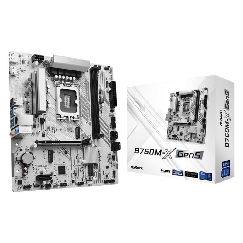 ASRock Carte mère Asrock B760M-X Gen5 B760 LGA1700 DDR5 Micro ATX 2.5GbE RGB