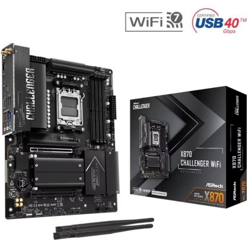 ASRock Carte mère AsRock X870 Challenger AMD X870 AM5 DDR5 ATX WiFi 7 PCIe 5.0 Bluetooth