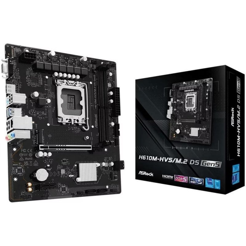 ASRock Carte mère AsRock H610M-HVS M.2 D5 GEN5 Intel H610 LGA1700 DDR5 Micro ATX