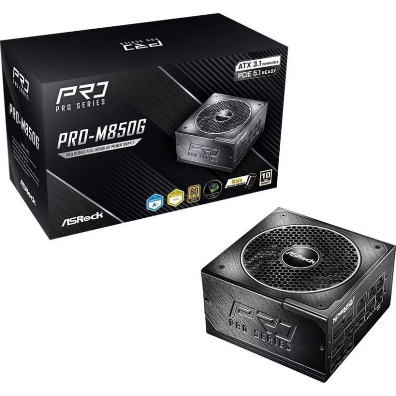 ASRock Source d'alimentation AsRock PRO-M850G 850W 80 Gold ATX 3.1 active