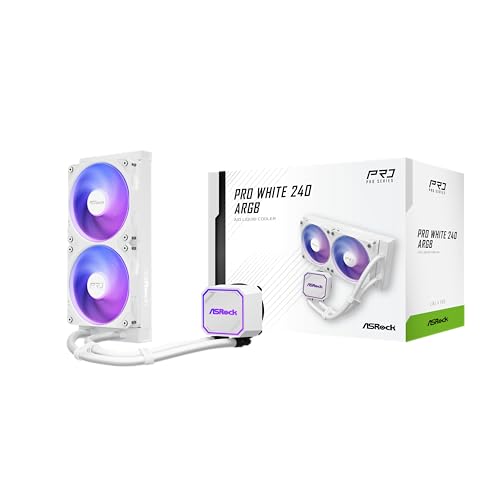 ASRock Pro White 240 ARGB CPU Fl ssigkeitsk hler wei 240 mm Radiator ARGB Beleuchtung