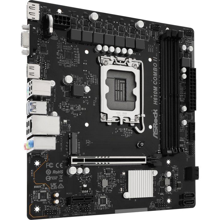 - ASROCK - H610M Combo II - Socket LGA1700 - DDR4 DDR5 - Micro-ATX