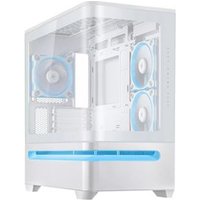 Asus ASUS PRIME AP202 ARGB Boîtier PC Micro ATX Mini-ITX White avec Panneau en Verre Trempé, ARGB et Filtre Anti-Poussière