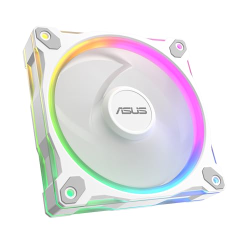 Asus Ventilateur ASUS Prime MR120 White ARGB 12 cm, Paliers à manchon, RGB Multi