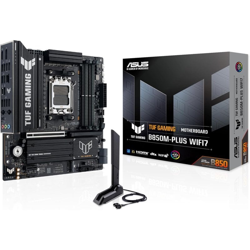 Asus Carte mère ASUS TUF GAMING B850M-PLUS WIFI7 B850 AM5 DDR5 Micro ATX WiFi 7 RAID RGB
