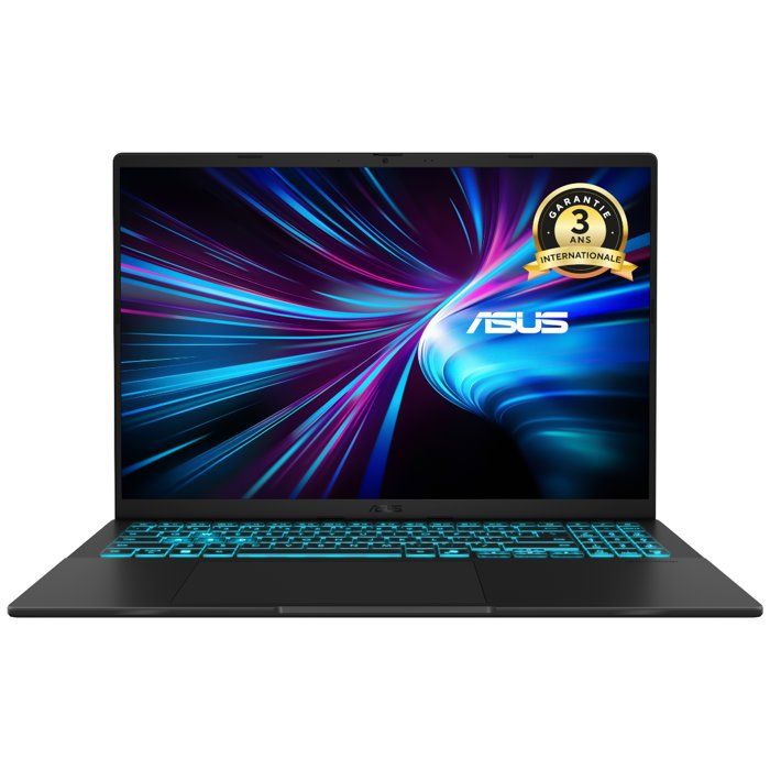 PC Portable Gamer ASUS Gaming V16 Win 11 16 0 WUXGA 144Hz RTX 4050 6 Go Intel Core 7 240H RAM 16Go 512Go SSD
